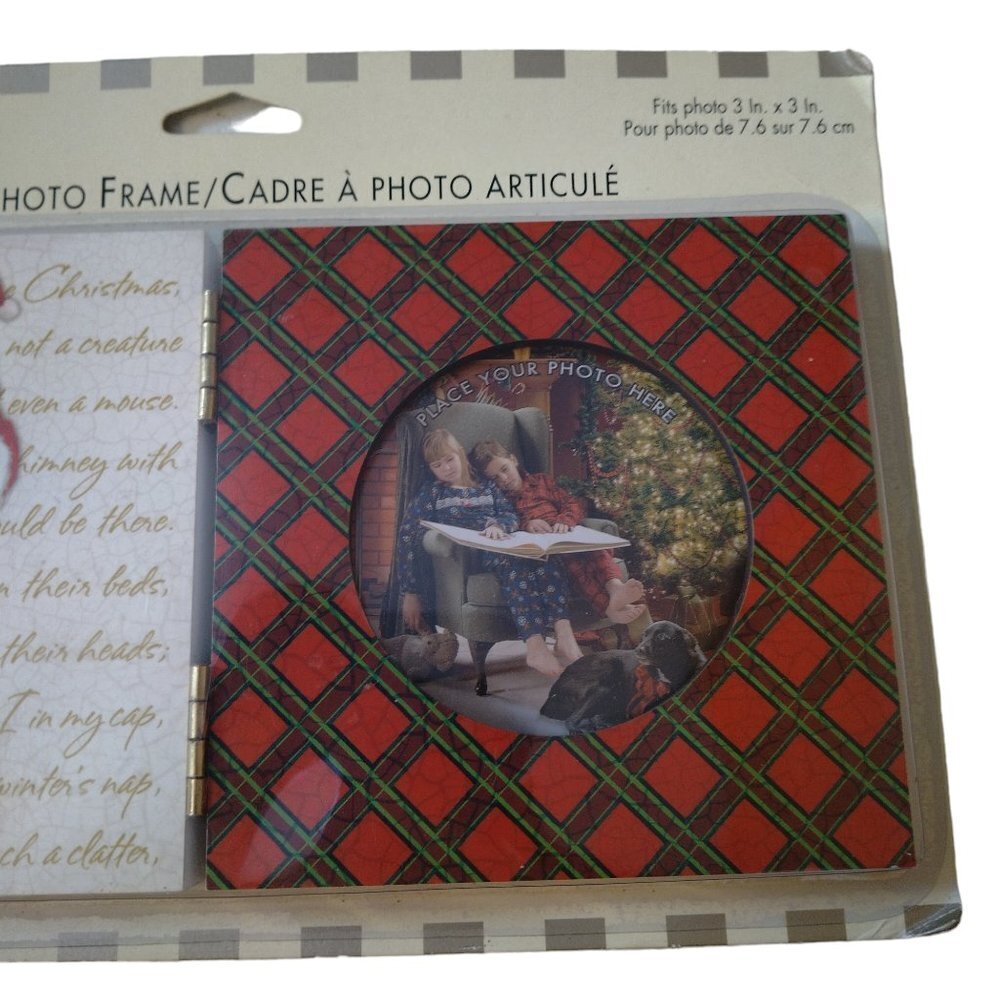 American Greetings Christmas Santa Hinged Wood Photo Frame With Santa New CB1 - Picture 4 of 6